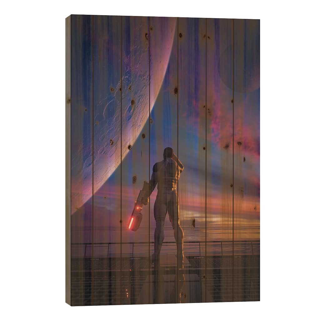 The Pier Print On Wood by Evan Rhodes - Multi-Color