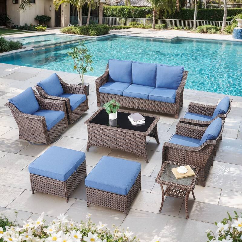 Wicker Outdoor Swivel Rocker Patio Chairs