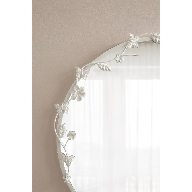 Kate and Laurel Rosella Floral Wall Mirror Metal