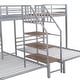 preview thumbnail 18 of 16, Metal Twin over Twin & Twin Bunk Bed, Triple Bunk Bed with Storage Shelves Staircase