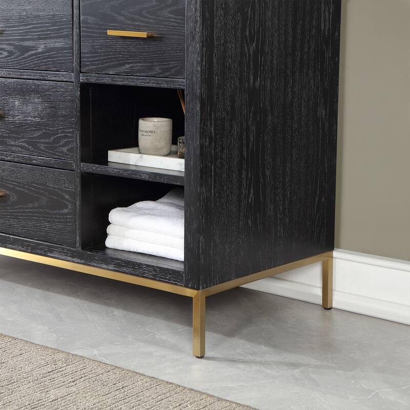 Altair Kesia Bathroom Vanity with Composite Stone Countertop with Mirror
