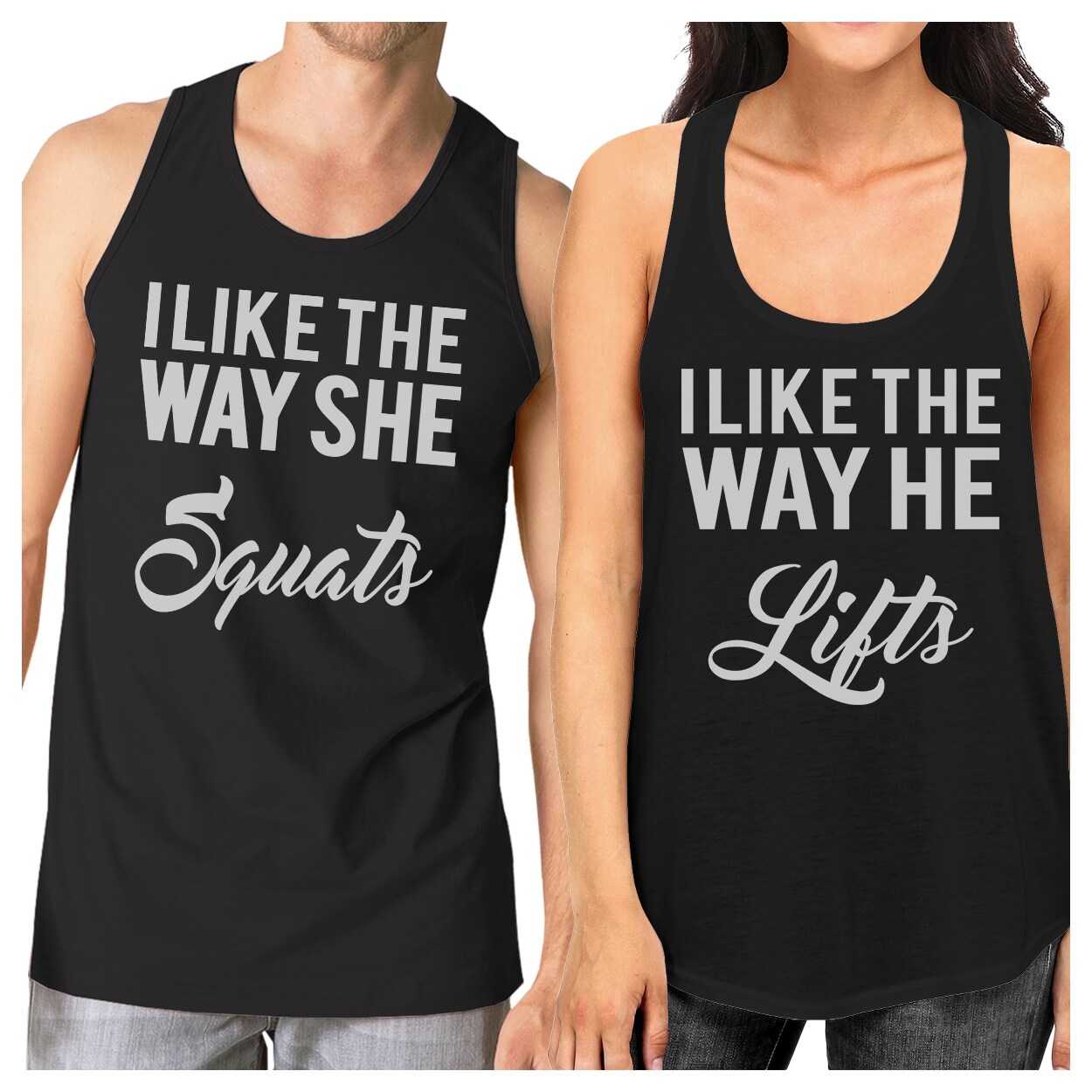 Shop Squats Lifts Couples Gym Tanks Matching Gift Matching Black