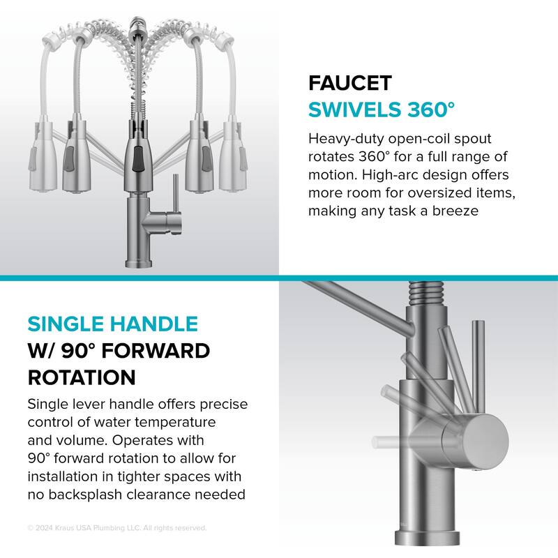 Kraus KPF-1617 Coda 1.8 GPM Single Hole Pre-Rinse Kitchen Faucet