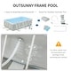 preview thumbnail 7 of 7, Outsunny 11ft x 7ft x 32in Steel Frame Pool with Filter Pump, Outdoor Rectangular Frame Above Ground Swimming Pool, Light Grey