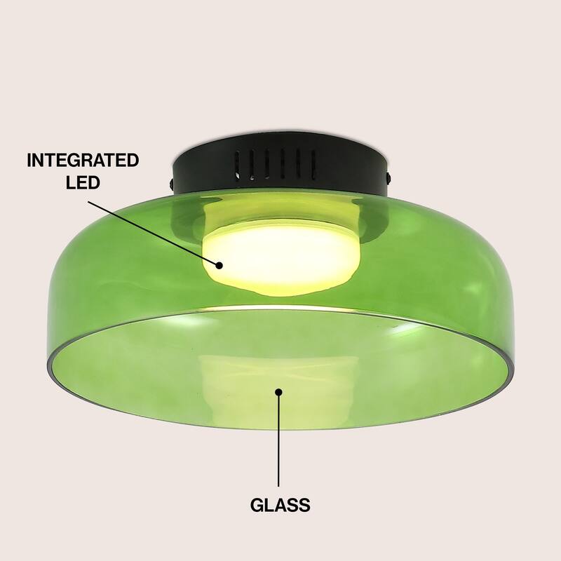 Kalmar Modern Minimalist Iron/Glass Dimmable Integrated LED Flush Mount