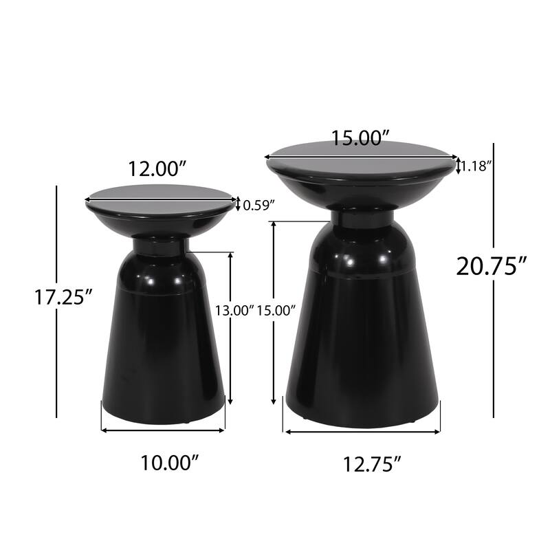 Pelon Outdoor Outdoor Metal Side Tables (Set of 2) by Christopher Knight Home