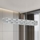 preview thumbnail 2 of 9, 36" Modern Chrome Long Luxury Crystal Chandelier Rectangular Dimmable Light Fixture for Dining Room Living Room - N/A
