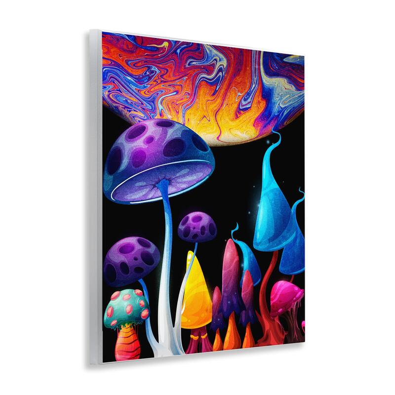 Stupell Whimsical Mushrooms in Space Wall Plaque Art Design By Kim Allen