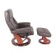 preview thumbnail 7 of 11, Almond Genuine Leather Recliner and Ottoman