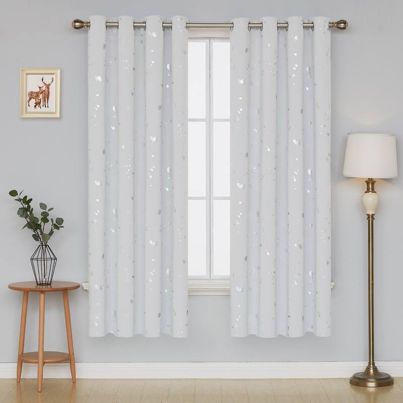 Deconovo Silver Spot 52 Width Curtain Panel Pair (2 Panel)