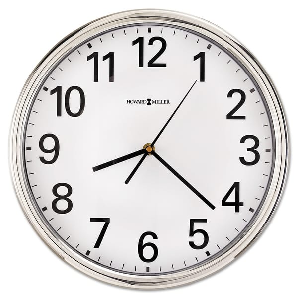 slide 1 of 1, Howard Miller Hamilton Wall Clock, 12" Overall Diameter, Silver Case