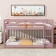 preview thumbnail 5 of 8, Stylish & Simple Twin over Twin Floor Bunk Bed with Built-in Ladder, Low Height Design, Safety and Quality Guaranteed, Pink