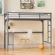 preview thumbnail 13 of 17, Twin Size Metal loft Bed with Desk, Ladder and Guardrails, Bookdesk under Bed for Bedroom