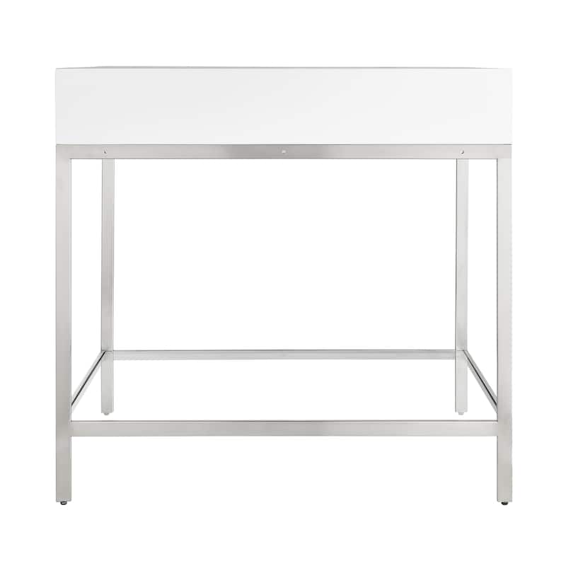 Ventura 36 in. Rust-Resistant Stainless Steel Console Sink Frame in Brushed Nickel with Mounting Hardware - Brushed Nickel Finish - 35.88" x 21.88" - Brushed Nickel