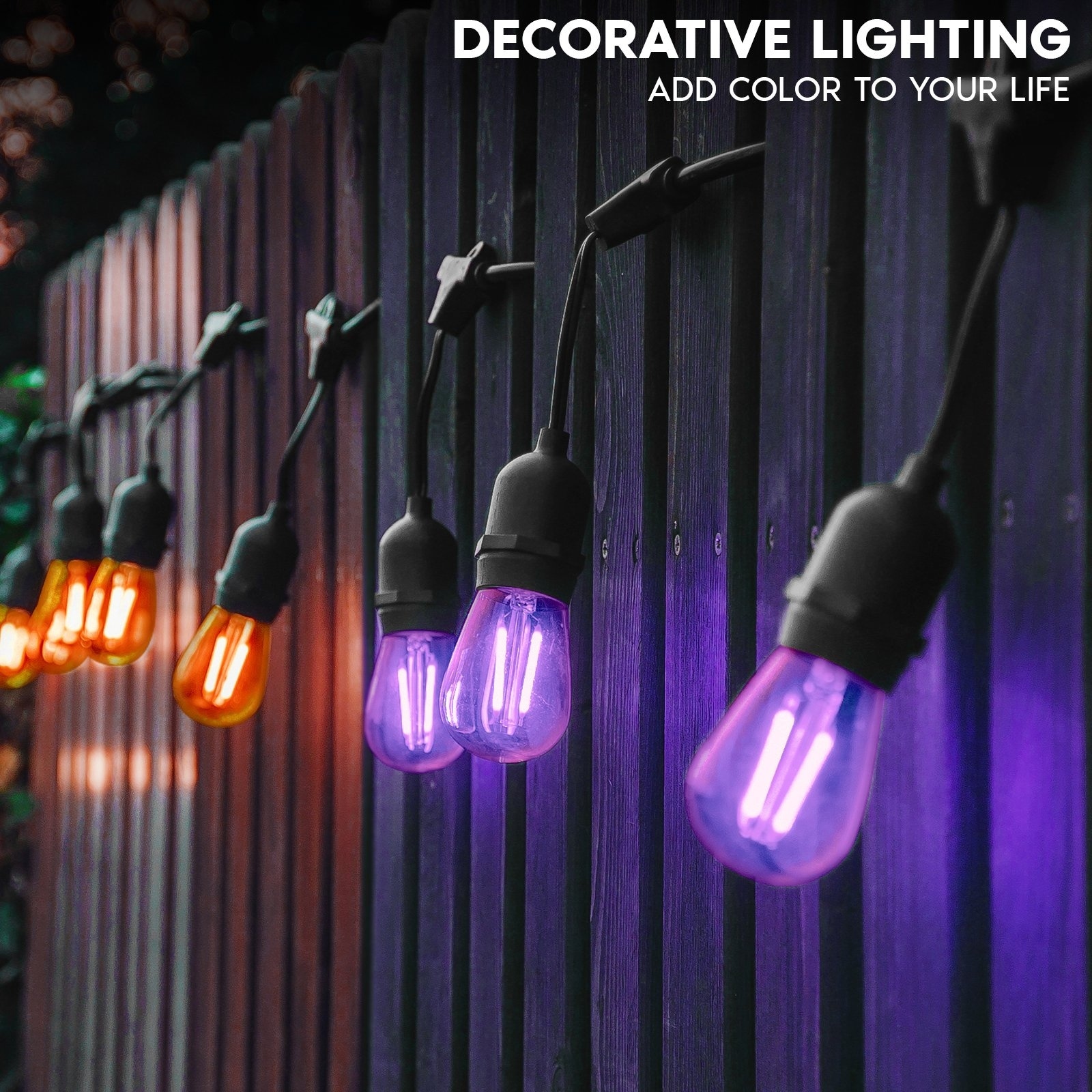 Purple outdoor string lights discount