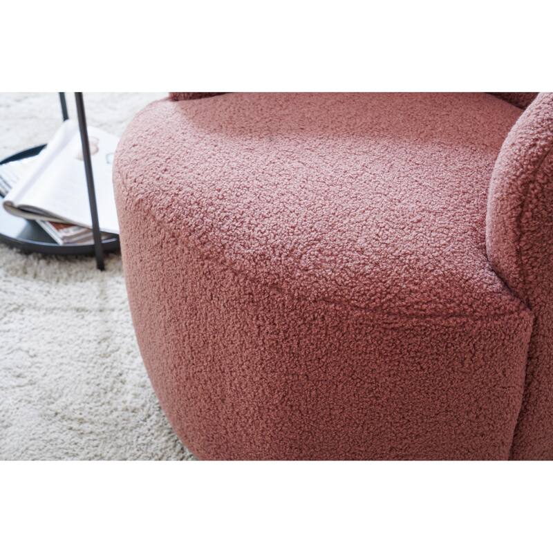 Teddy Fabric Swivel Accent Armchair Barrel Chair