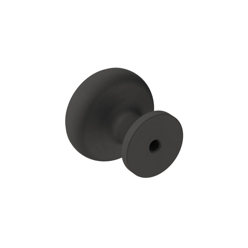 Ville 1-1/8 in (29 mm) Diameter Matte Black Cabinet Knob - 1.125