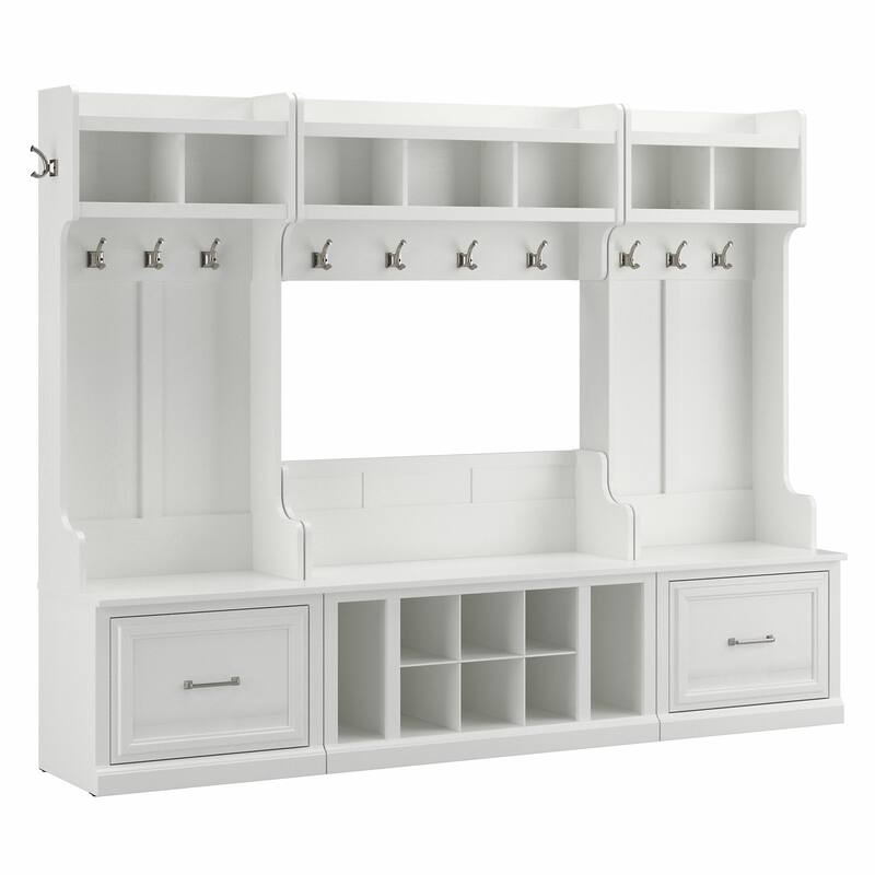 Woodland Full Entryway Storage Set with Coat Rack by Bush Furniture