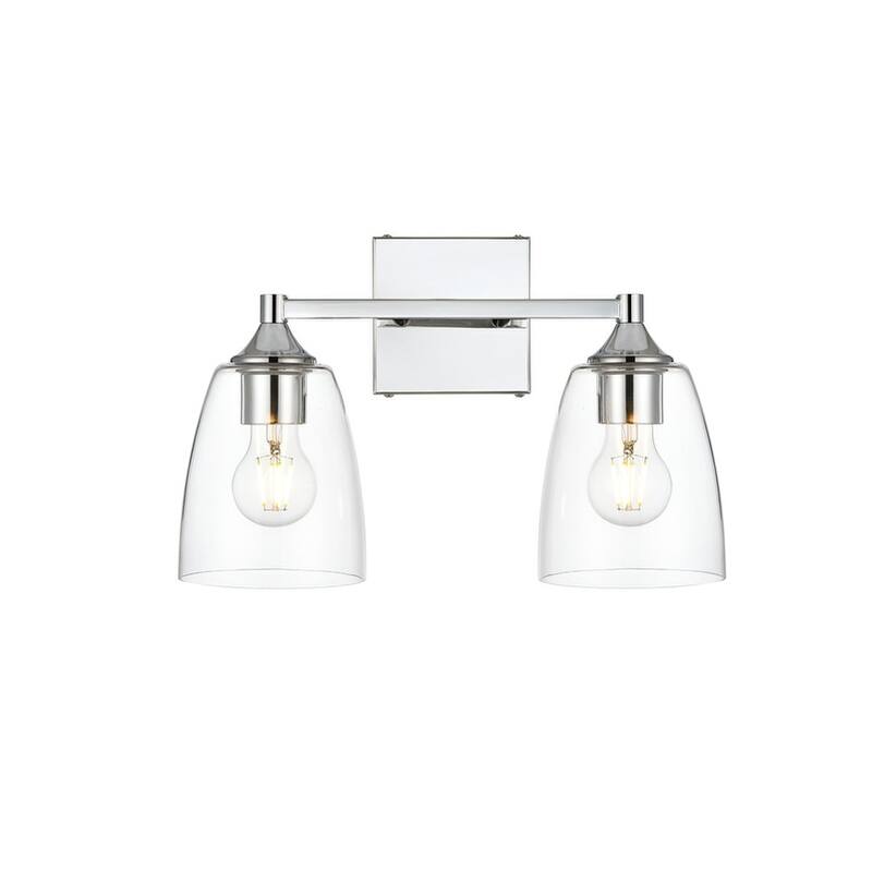 Gina 1 Light Black and Clear Bath Sconce - Chrome - 15