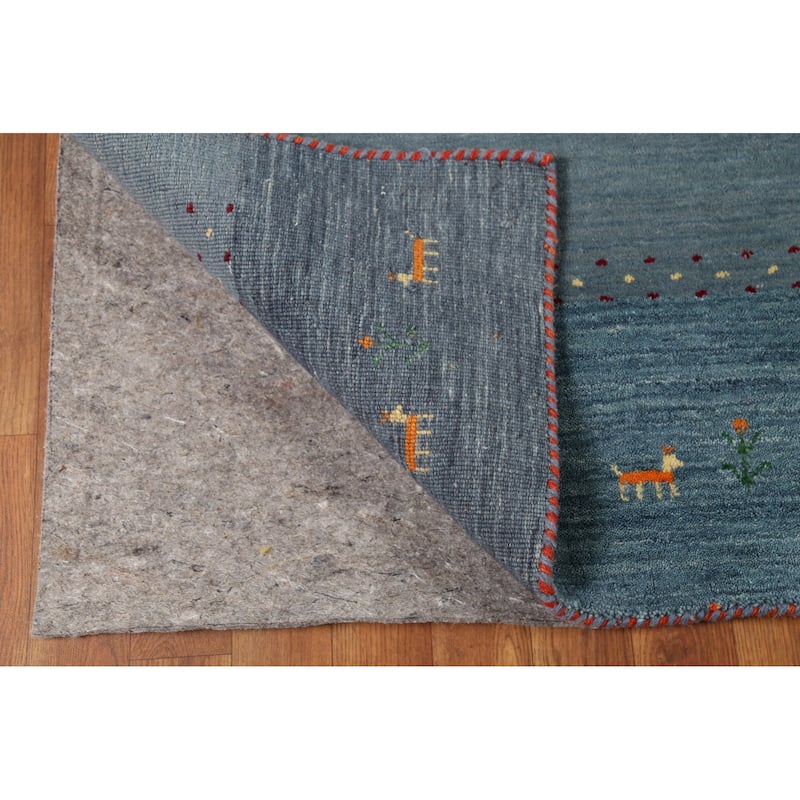 Tribal Gabbeh Area Rug Hand-Knotted Wool Carpet - 6'8"x 9'10"