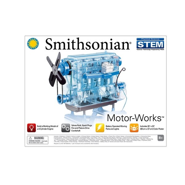 The Smithsonian Motor Works Model Engine Blue Clear Overstock 4351955