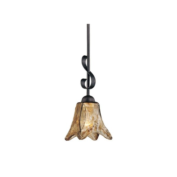 Millennium Lighting 7121 Chatsworth 1 Light Mini Pendant with Umber Glass Shade - Burnished Gold