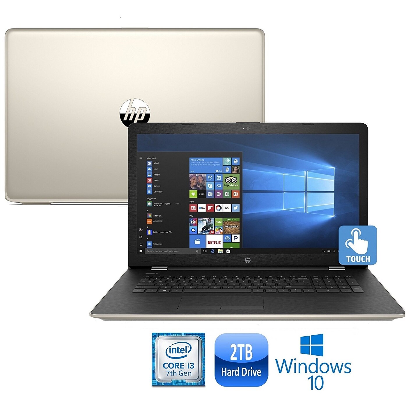 Shop Hp 17 Bs007cy Intel Core I3 7100 8gb 2tb Hdd 17 3 Hd Wled Touch Screen Laptop Overstock 19837401