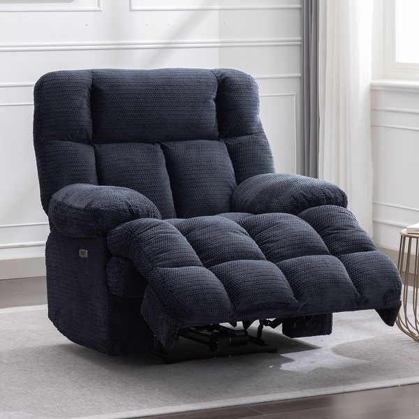 Power Oversized Recliner Big Man Power Recliners Chair Gray Extra Large Recliner for Living Room with USB Port 43 L 39 W 43 H On Sale Bed Bath Beyond 40538317