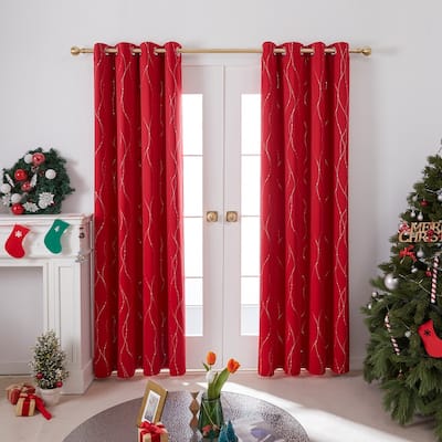 Deconovo Wave Line with Dots 52 Width Curtains Pair(2 Panel)