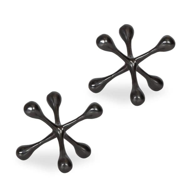 slide 2 of 5, Uttermost 17690 Harlan 5-1/2" Tall Aluminum Abstract Table Statue - Black Nickel