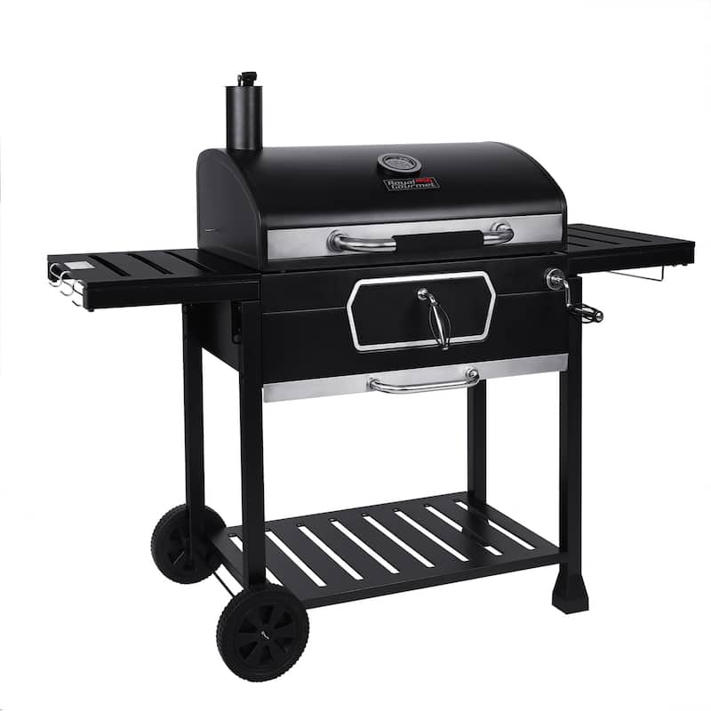 Royal Gourmet Deluxe 30-Inch Smoker Charcoal Grill with Cover,Black