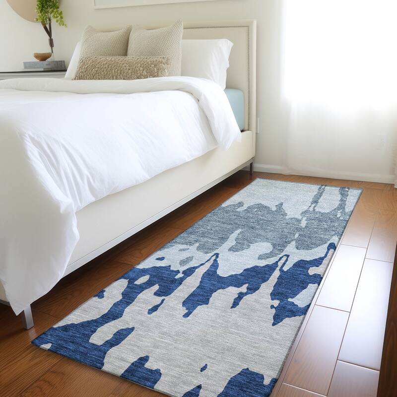 Premium Washable Super Soft Modern Drama Mayfield Rug - Sky - 2'3" x 7'6"