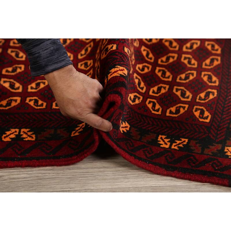 Geometric Balouch Persian Traditional Area Rug Wool Hand-knotted - 3'3" x 6'3"