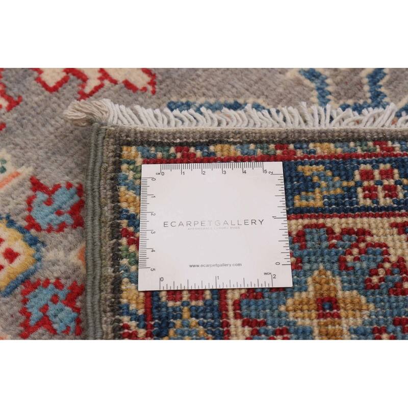 ECARPETGALLERY Hand-knotted Uzbek Ghazni Grey Wool Rug - 2'8 x 6'4