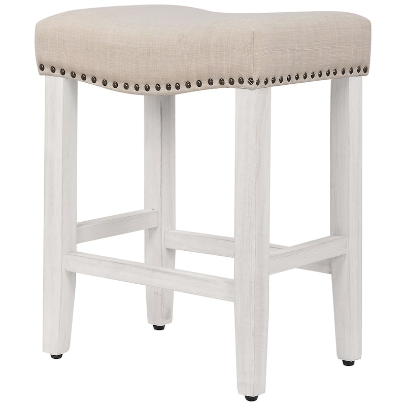 Jameson Upholstered Polyester Antique White 24 Inch Counter Stool (Set Of 2)