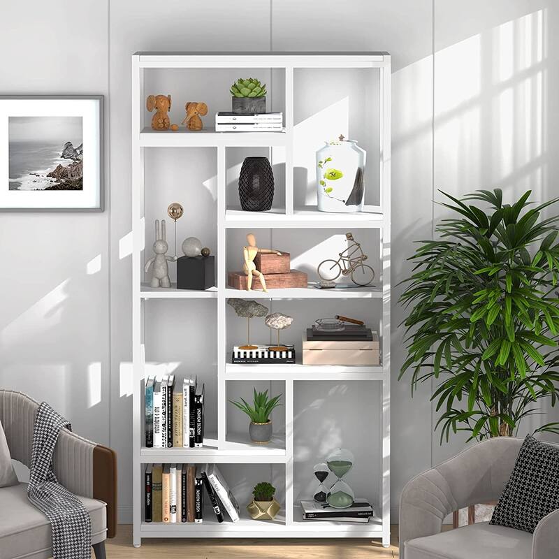 79 Inches Extra Tall Bookshelf Bookcase with 10-open Shelf - 39.37”(L) x 11.8”(D) x 78.74”(H)