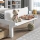 preview thumbnail 5 of 5, Stylish Twin Size Platform Bed Frame w/ Footboard Bench and 2 Storage Drawers, Pine Wood Platform Bed Frame for Bedroom, White