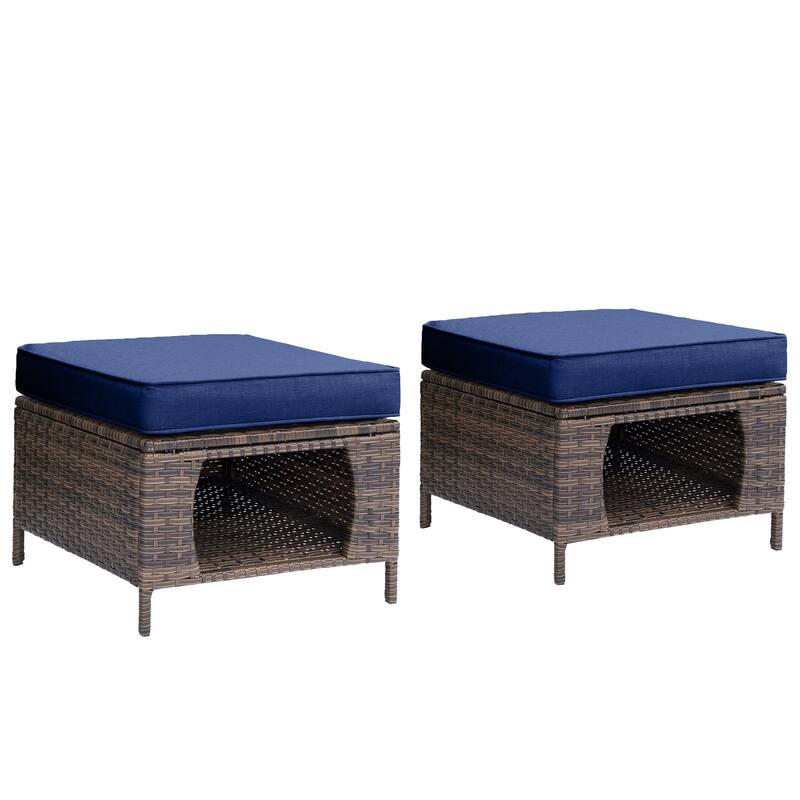High Back Brown Wicker Outdoor Patio Furniture Sets with Swivel Chairs
