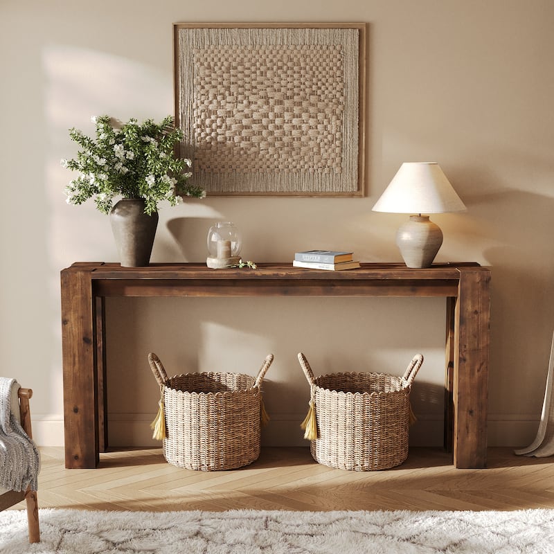 Solid Wood Console Table for Entryway, 70.9 Inch Extra Long Sofa Table