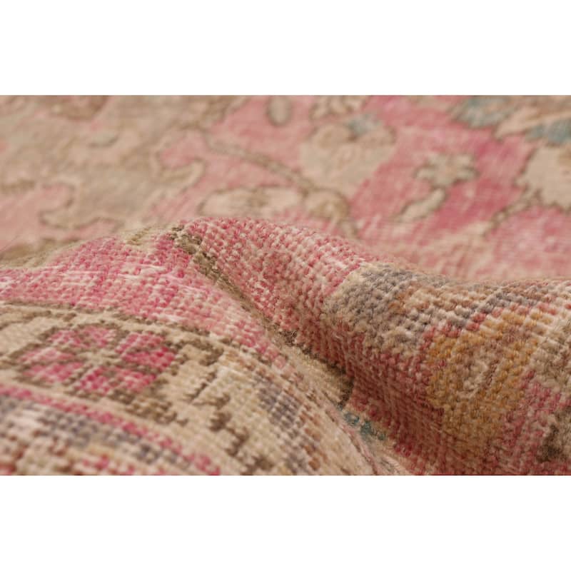 ECARPETGALLERY Hand-knotted Antalya Vintage Dark Pink Wool Rug - 8'0 x 11'10