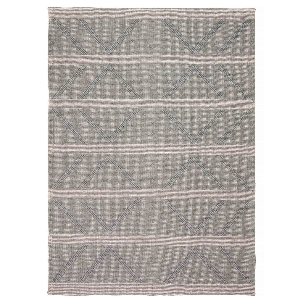 ECARPETGALLERY Braid weave Sienna Grey Wool Rug - 5'0 x 6'10