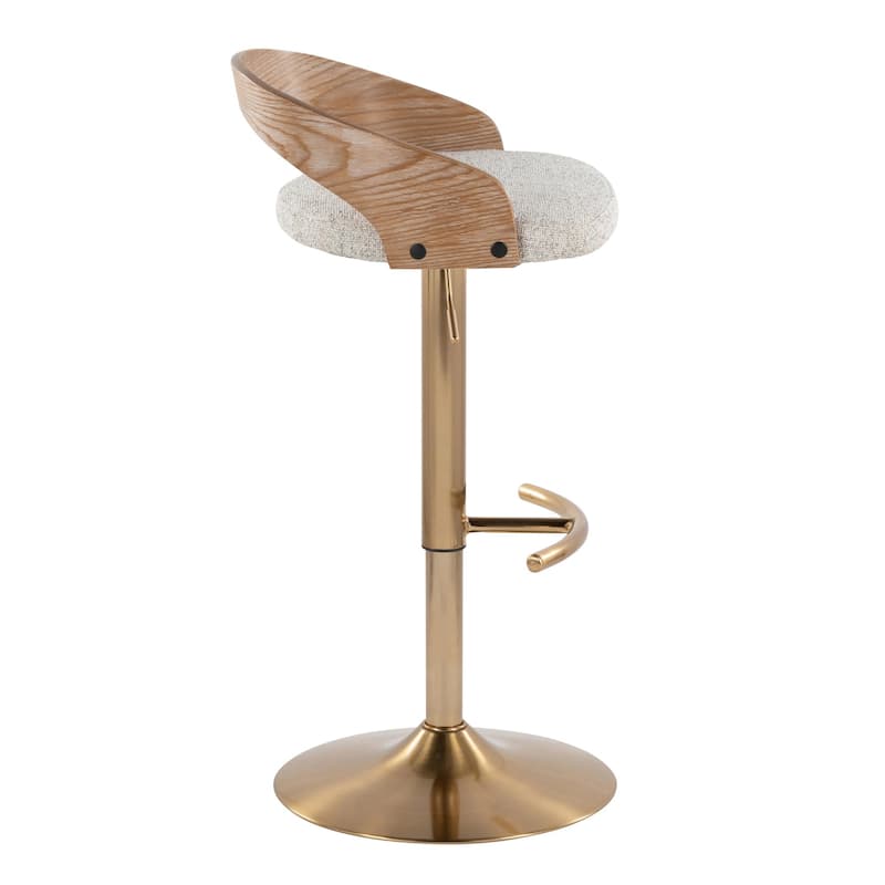 Grotto Adjustable Barstool with Gold Base - Set Of 3