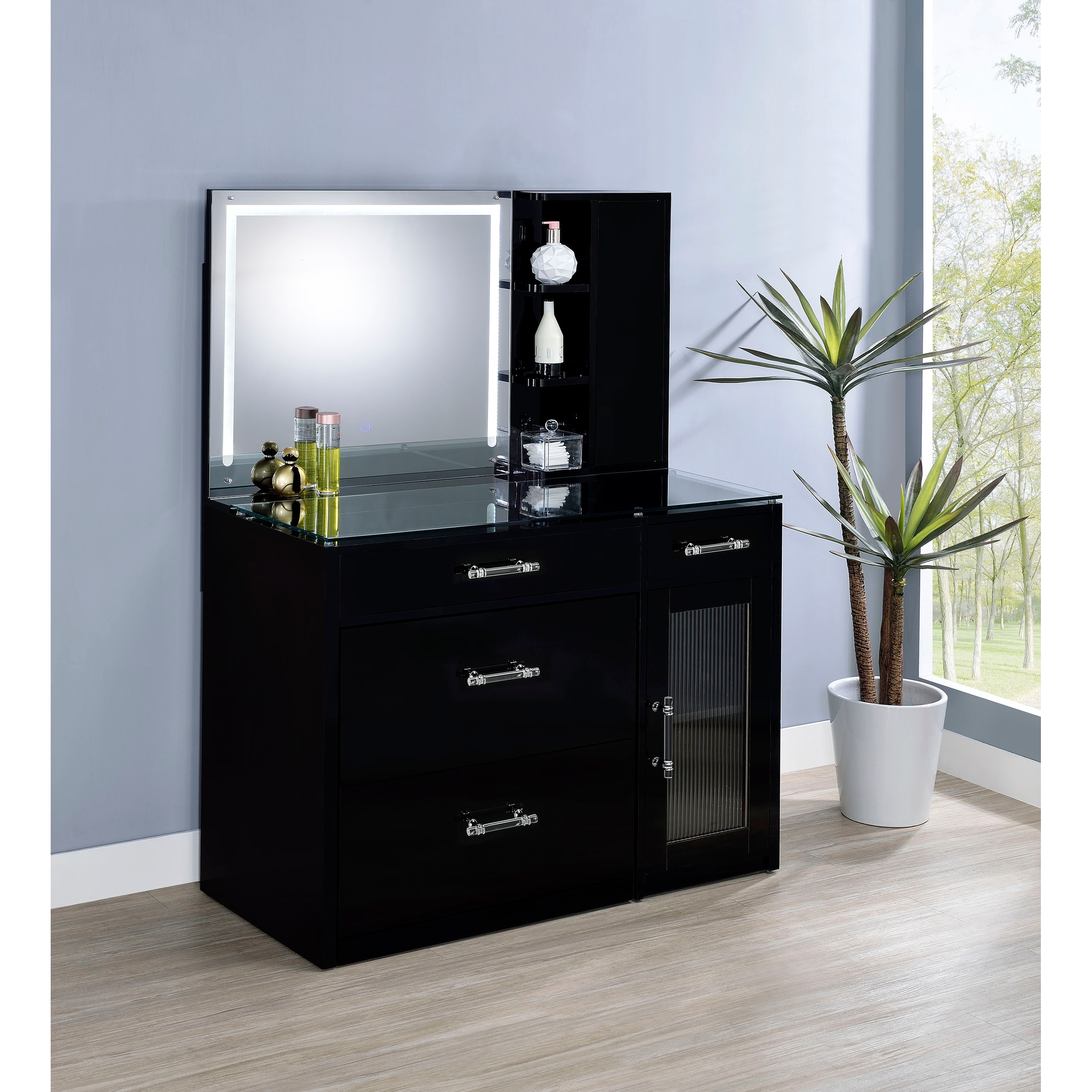 Flora 2-drawer Vanity Set with LED Mirror