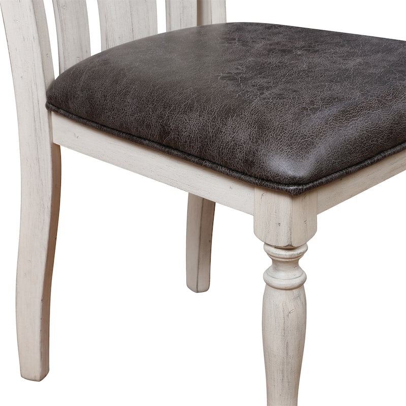 Set of 2 Arch Weathered Oak Turned Leg Dining Chairs