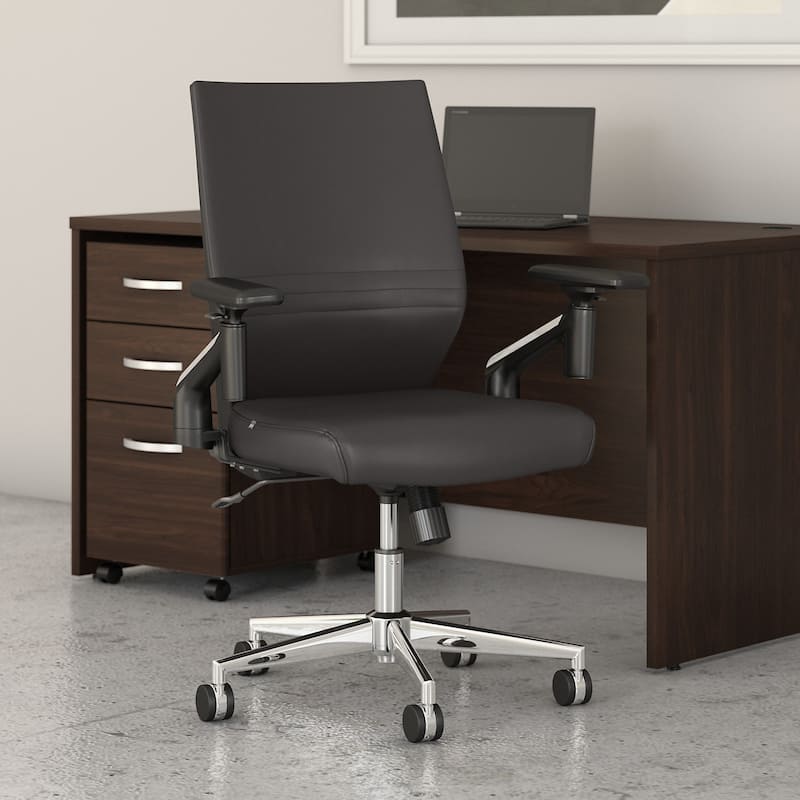 Laguna Mid Back Leather Office Chair by Bush Business Furniture