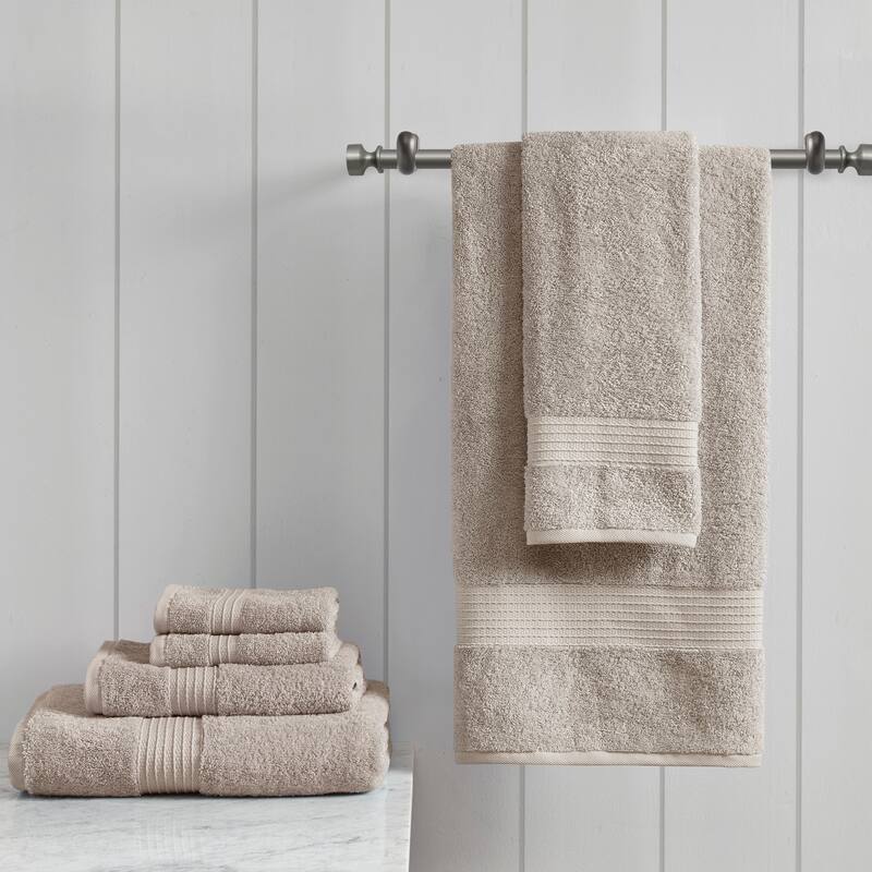 Madison Park Organic 6 Piece Cotton Towel Set - Tan