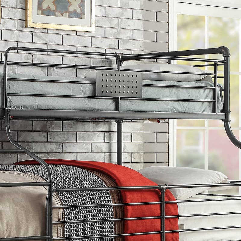 Syd Industrial Black Metal Triple Decker Bunk Bed by Furniture of America