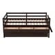 preview thumbnail 9 of 14, Espresso Twin Size Solid Wood Low Loft Bed with Full Safety Fence, Climbing ladder, Storage Drawers and Trundle