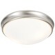 preview thumbnail 4 of 4, Access Lighting Atom 1-light LED Brushed Steel Flush Mount with Opal Glass