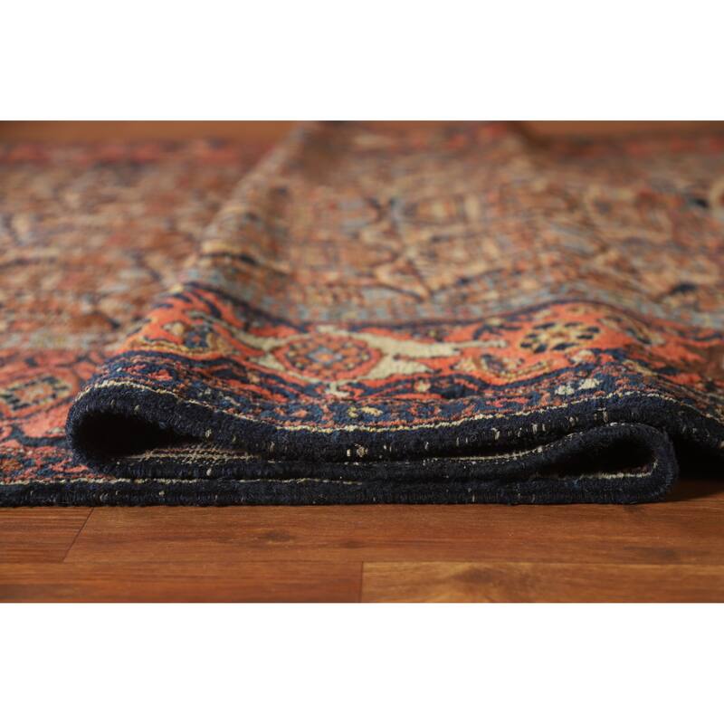Hand Knotted Oriental 100% Wool Carpet Traditional Geometric Oranges & Rust Senneh Runner Rug - 15' 11'' X 5' 2''